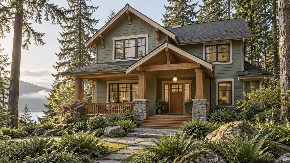 AI-generated fictional home illustration for financing in Washington; not the financed property