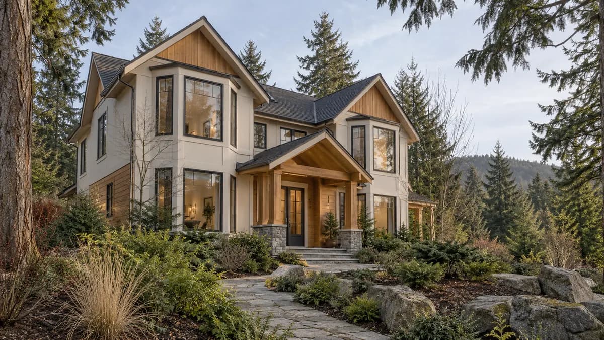 AI-generated fictional home illustration for financing in Washington; not the financed property