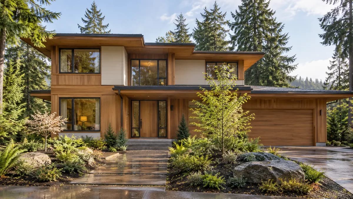 AI-generated fictional home illustration for financing in Washington; not the financed property