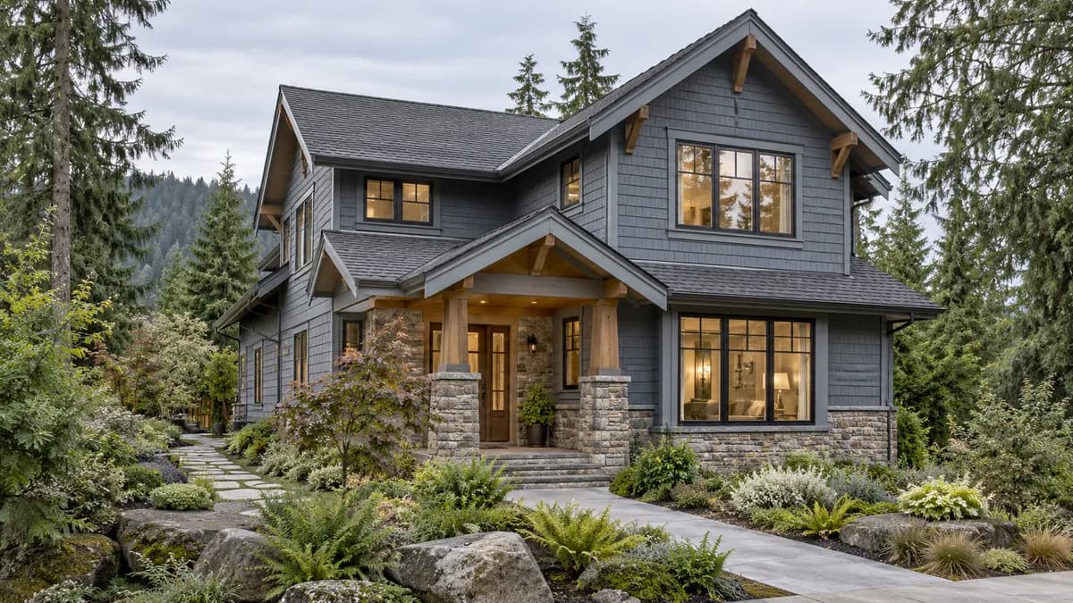 AI-generated fictional home illustration for financing in Washington; not the financed property