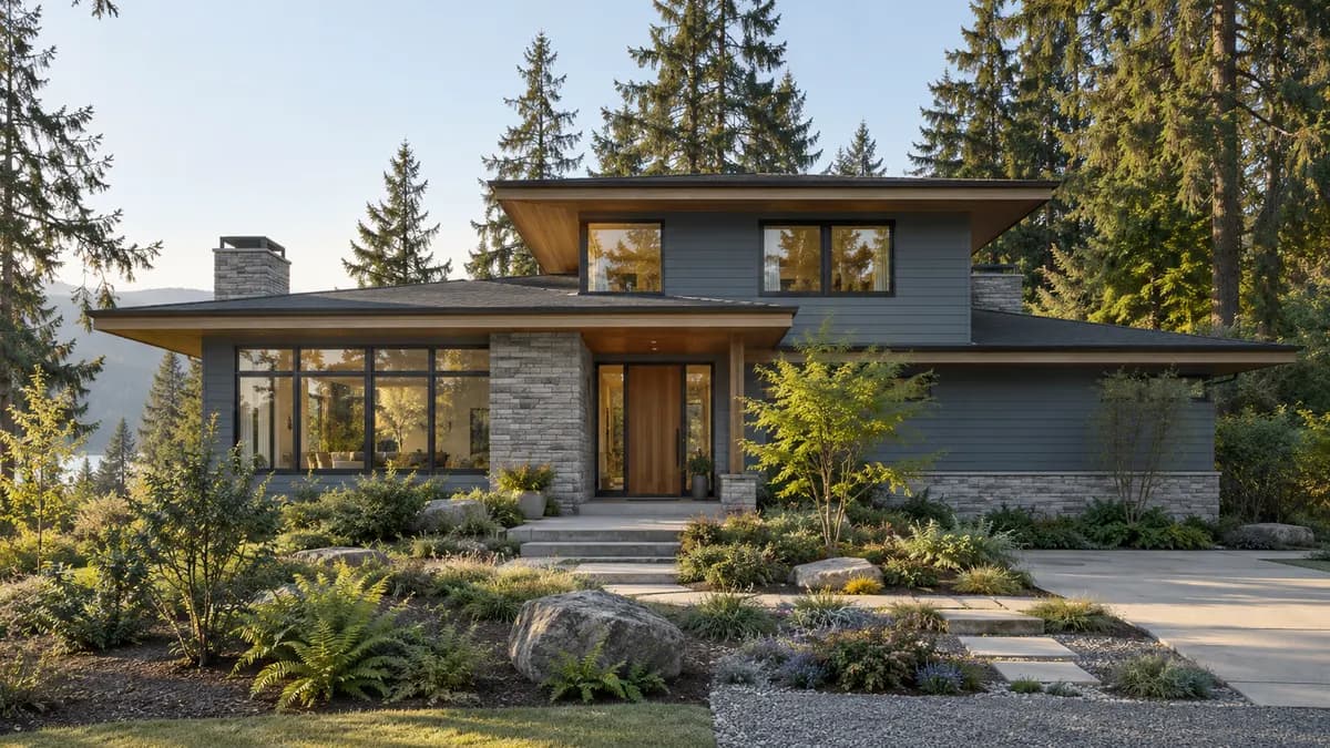 AI-generated fictional home illustration for financing in Washington; not the financed property