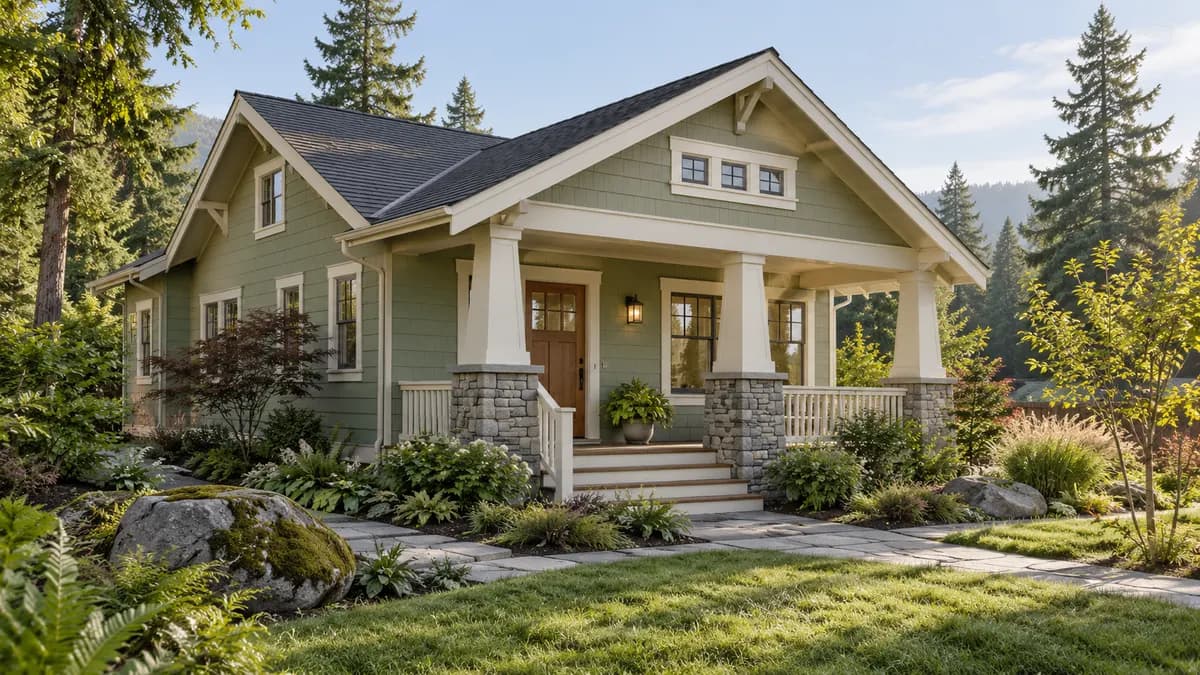 AI-generated fictional home illustration for financing in Washington; not the financed property