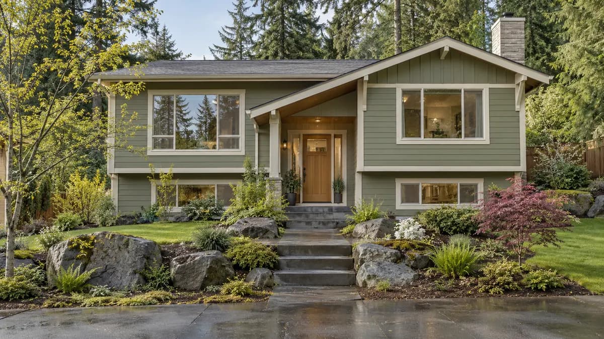 AI-generated fictional home illustration for financing in Washington; not the financed property