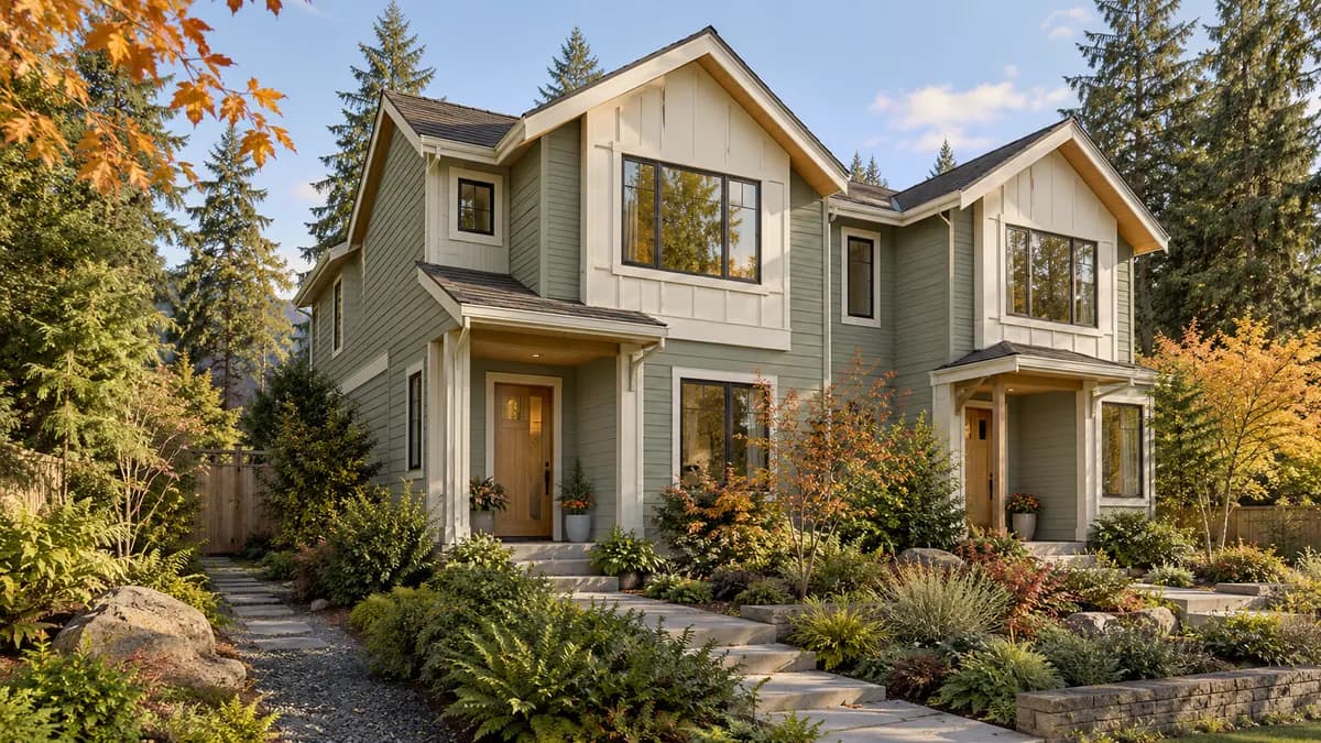 AI-generated fictional home illustration for financing in Washington; not the financed property