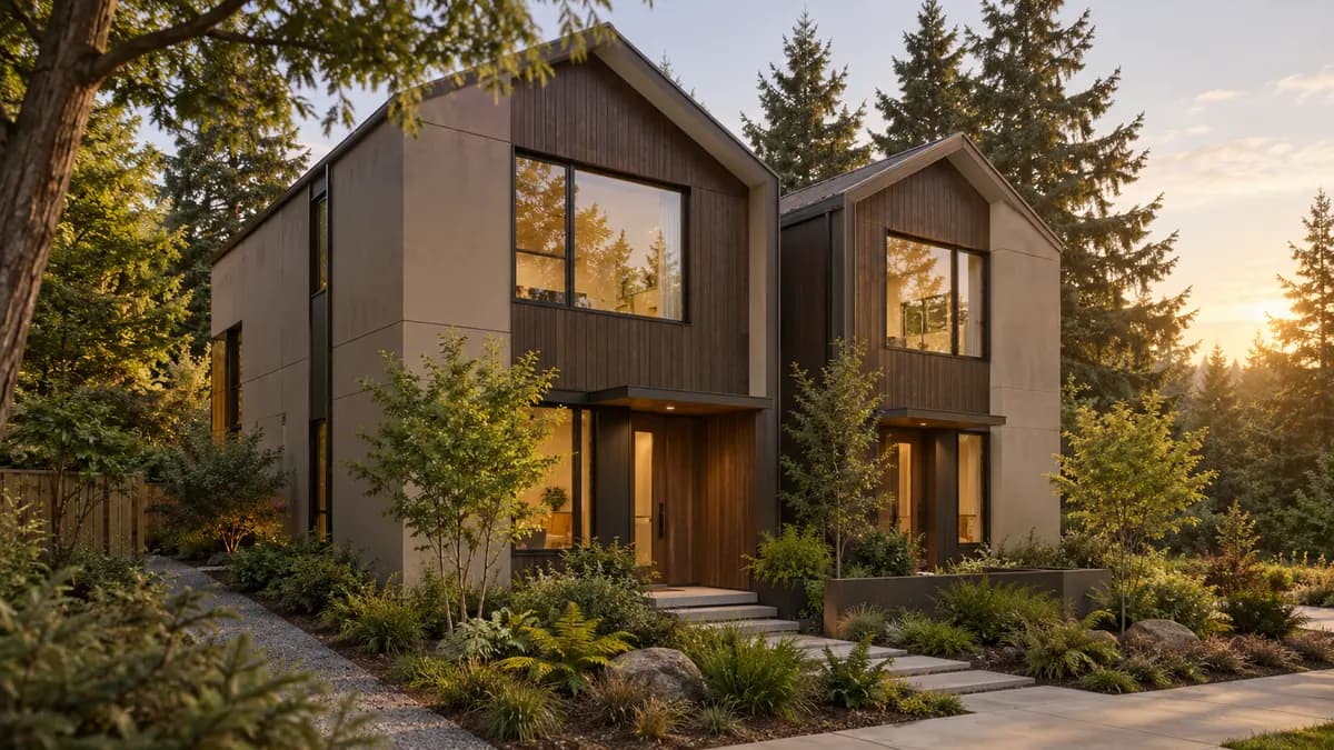 AI-generated fictional home illustration for financing in Washington; not the financed property