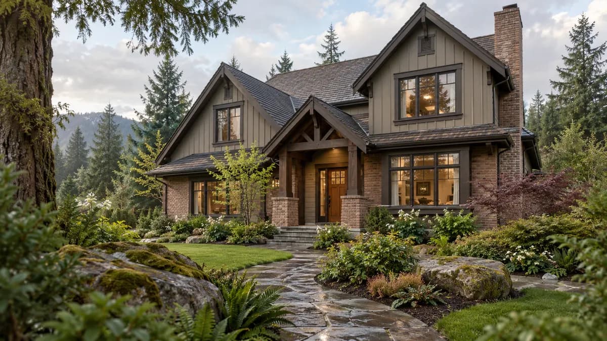 AI-generated fictional home illustration for financing in Washington; not the financed property