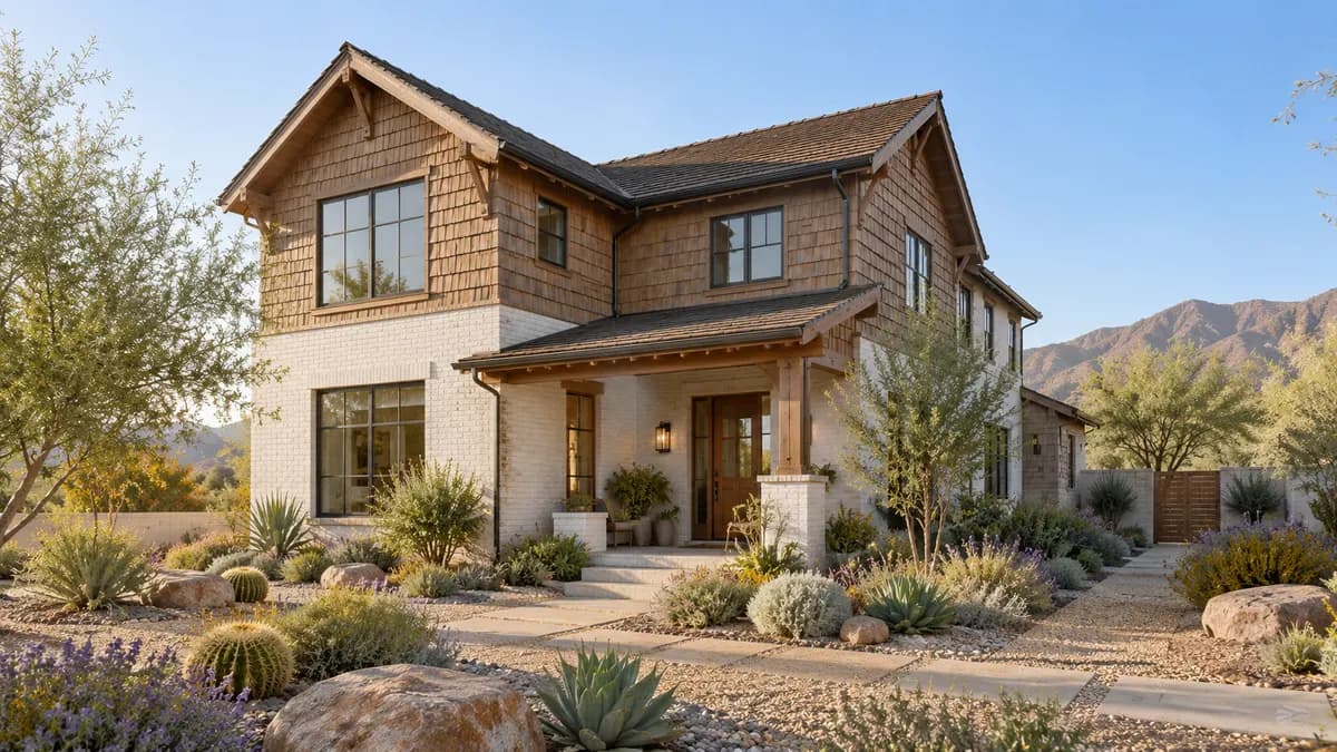 AI-generated fictional home illustration for financing in Arizona; not the financed property