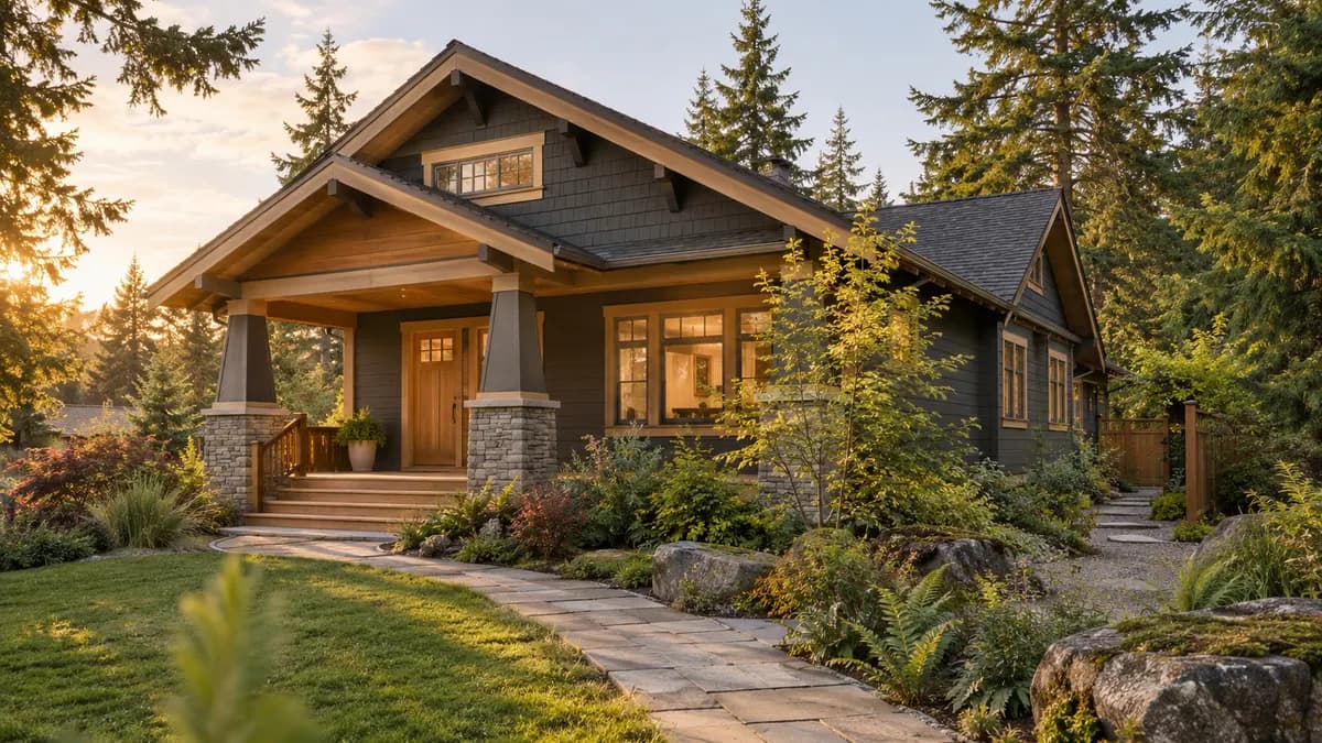 AI-generated fictional home illustration for financing in Washington; not the financed property